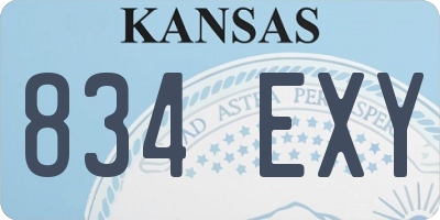 KS license plate 834EXY