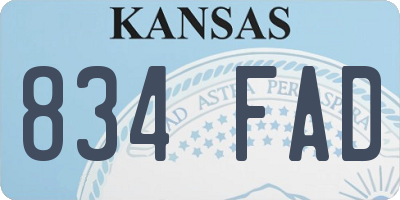 KS license plate 834FAD