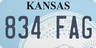 KS license plate 834FAG