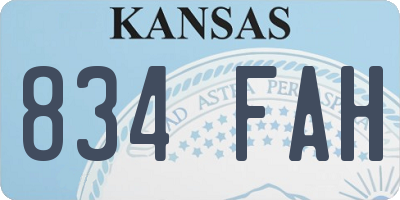 KS license plate 834FAH