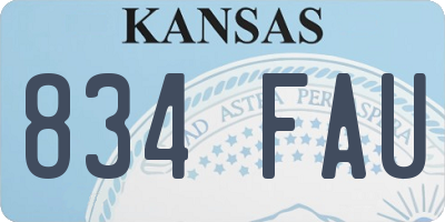 KS license plate 834FAU