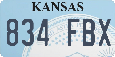 KS license plate 834FBX
