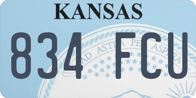 KS license plate 834FCU