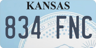 KS license plate 834FNC