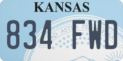 KS license plate 834FWD