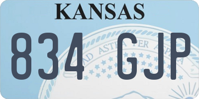 KS license plate 834GJP