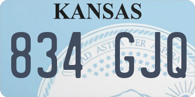 KS license plate 834GJQ