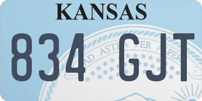 KS license plate 834GJT