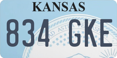KS license plate 834GKE