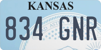 KS license plate 834GNR