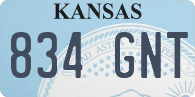 KS license plate 834GNT
