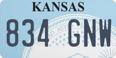 KS license plate 834GNW