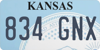 KS license plate 834GNX