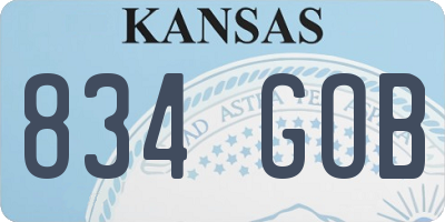 KS license plate 834GOB