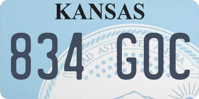 KS license plate 834GOC