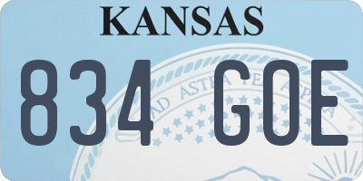 KS license plate 834GOE