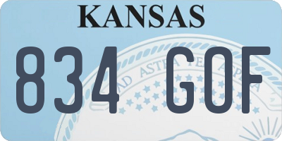 KS license plate 834GOF