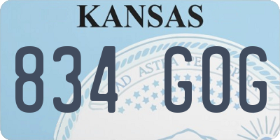 KS license plate 834GOG