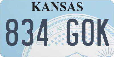 KS license plate 834GOK