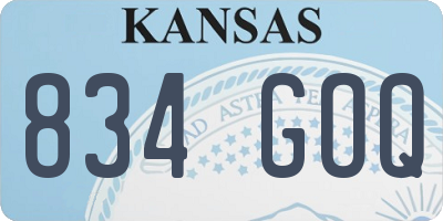 KS license plate 834GOQ