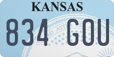 KS license plate 834GOU