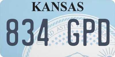 KS license plate 834GPD
