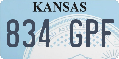 KS license plate 834GPF