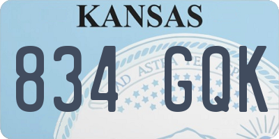 KS license plate 834GQK