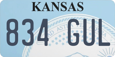 KS license plate 834GUL