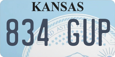 KS license plate 834GUP