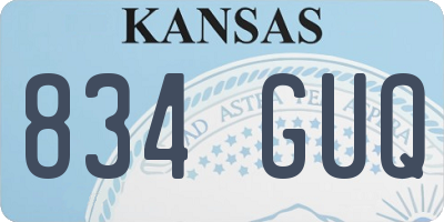 KS license plate 834GUQ