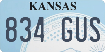 KS license plate 834GUS
