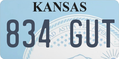 KS license plate 834GUT