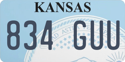 KS license plate 834GUU