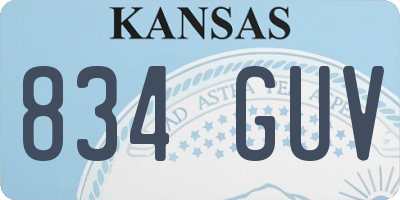 KS license plate 834GUV
