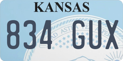 KS license plate 834GUX