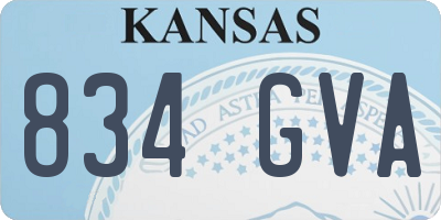 KS license plate 834GVA