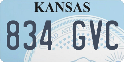 KS license plate 834GVC