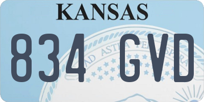 KS license plate 834GVD
