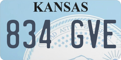 KS license plate 834GVE