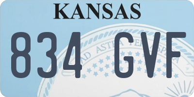 KS license plate 834GVF