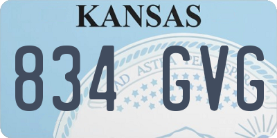KS license plate 834GVG