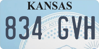 KS license plate 834GVH