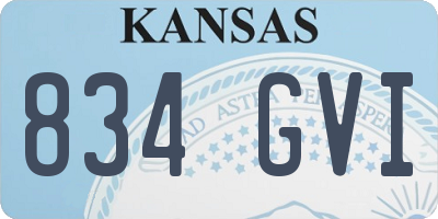 KS license plate 834GVI