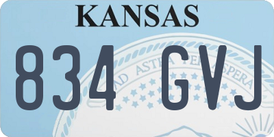 KS license plate 834GVJ