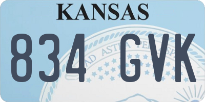 KS license plate 834GVK