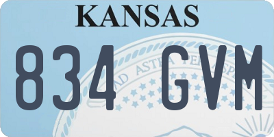 KS license plate 834GVM