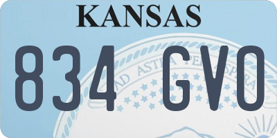 KS license plate 834GVO