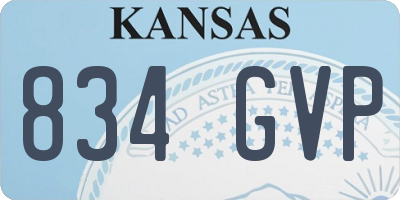 KS license plate 834GVP