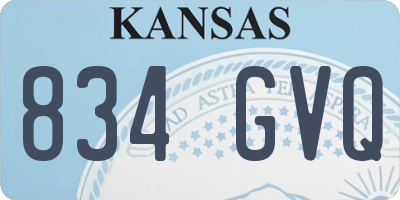 KS license plate 834GVQ